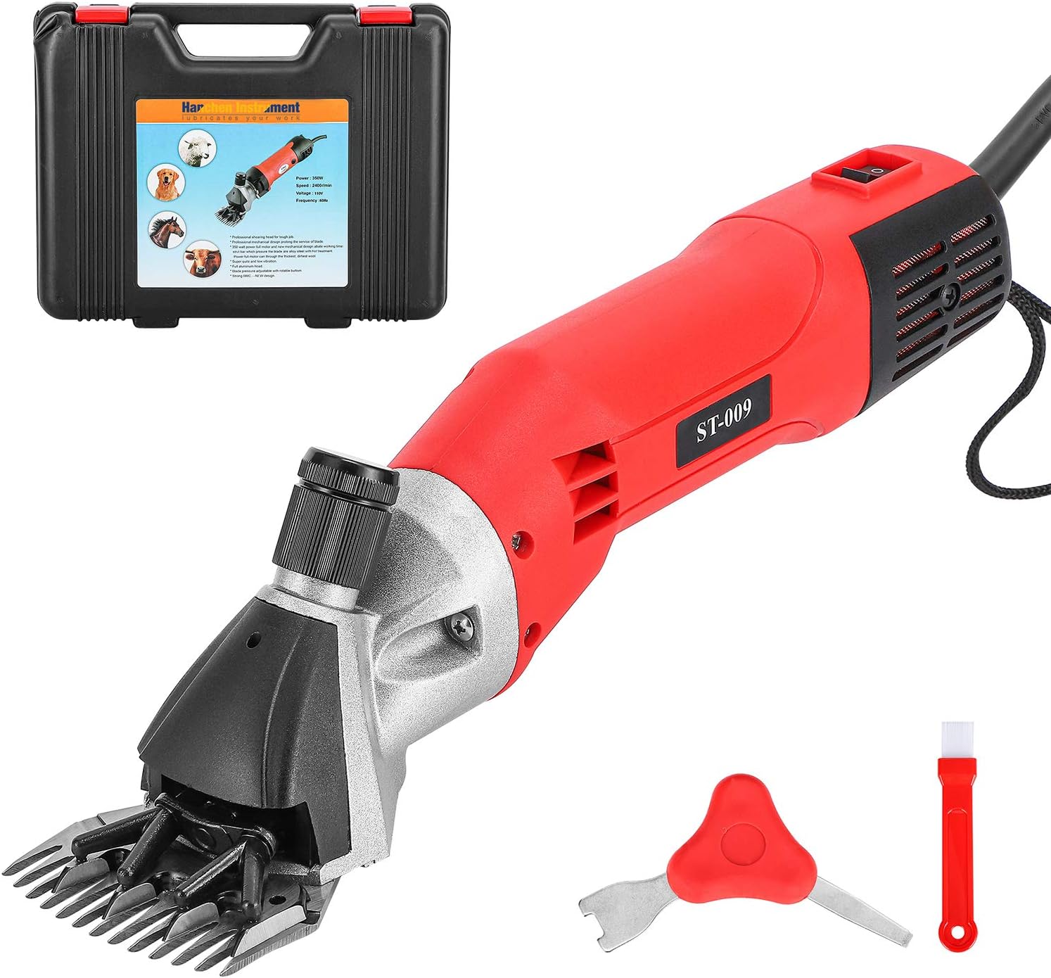 Amazon.com : Hanchen Sheep Shears 500W Professional Electric Clippers 6-Speed for Sheep Alpaca Llamas Large Dog Farm Livestock Heavy Duty Potable Animal Long Hair Fur Shearing Clippers (110v) : Pet Supplies